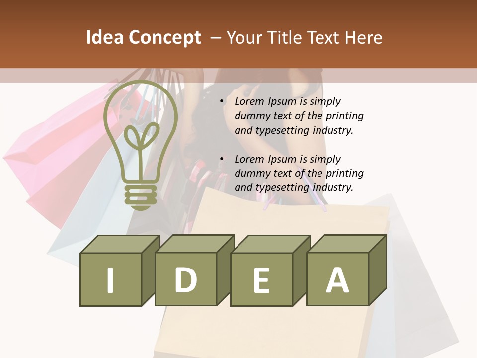 A Woman Holding Shopping Bags Powerpoint Template PowerPoint Template