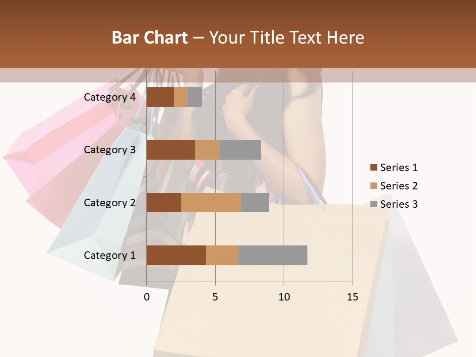 A Woman Holding Shopping Bags Powerpoint Template PowerPoint Template