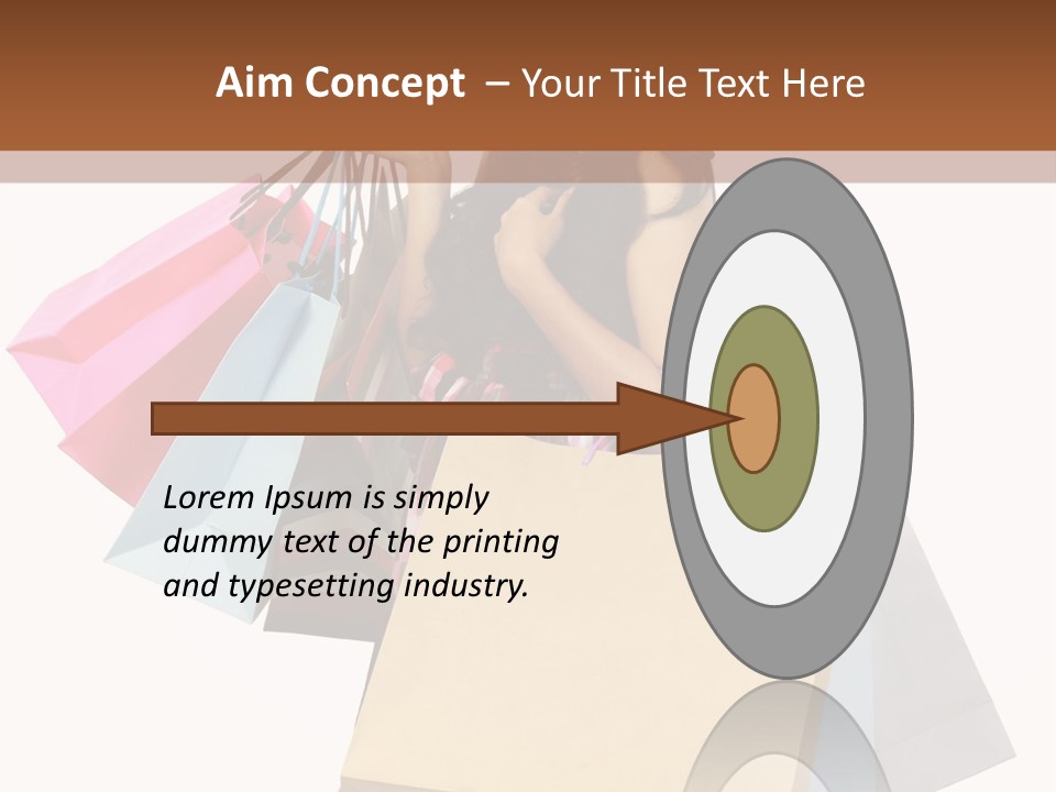 A Woman Holding Shopping Bags Powerpoint Template PowerPoint Template