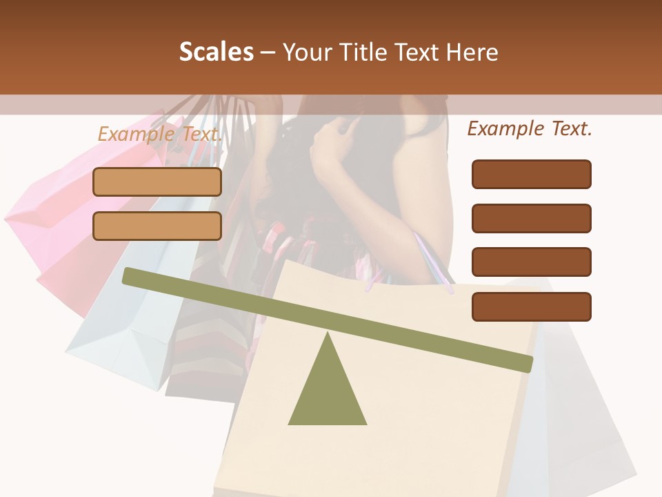 A Woman Holding Shopping Bags Powerpoint Template PowerPoint Template