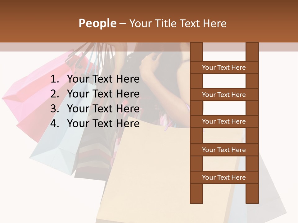 A Woman Holding Shopping Bags Powerpoint Template PowerPoint Template
