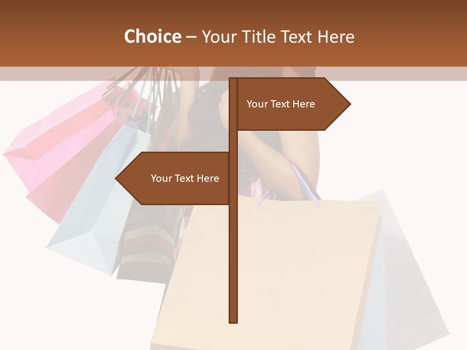 A Woman Holding Shopping Bags Powerpoint Template PowerPoint Template