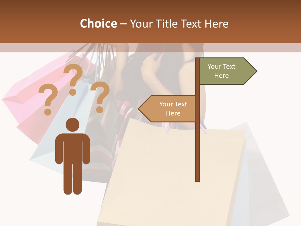 A Woman Holding Shopping Bags Powerpoint Template PowerPoint Template