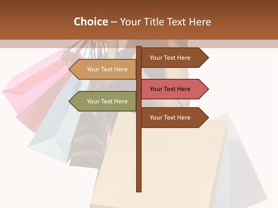 A Woman Holding Shopping Bags Powerpoint Template PowerPoint Template