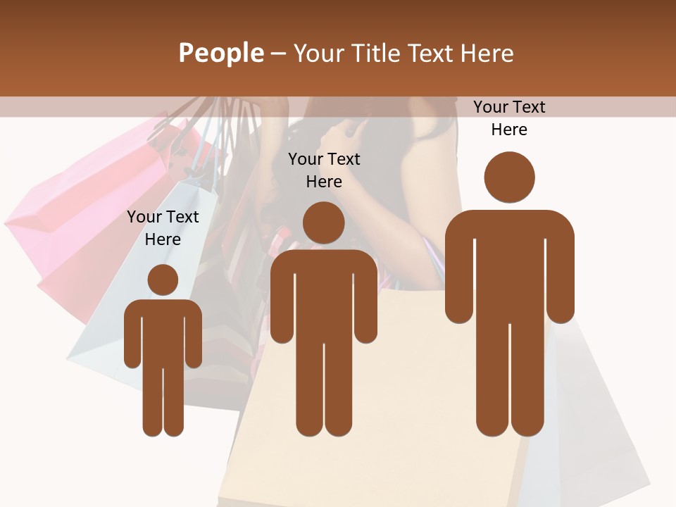 A Woman Holding Shopping Bags Powerpoint Template PowerPoint Template