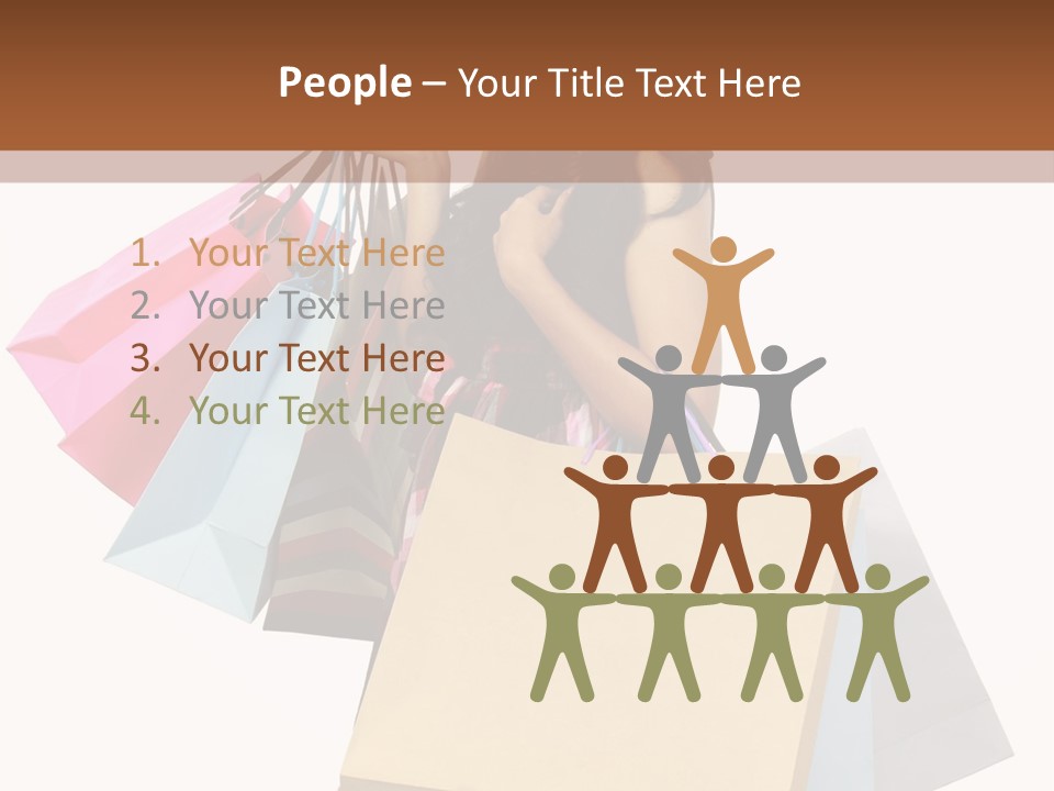A Woman Holding Shopping Bags Powerpoint Template PowerPoint Template