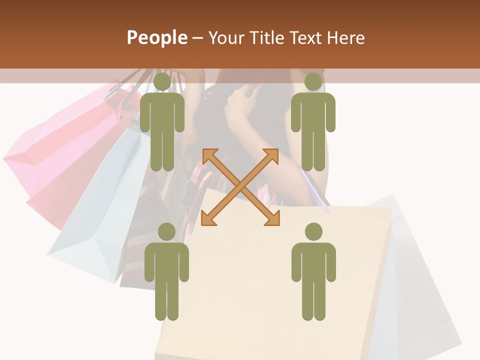 A Woman Holding Shopping Bags Powerpoint Template PowerPoint Template