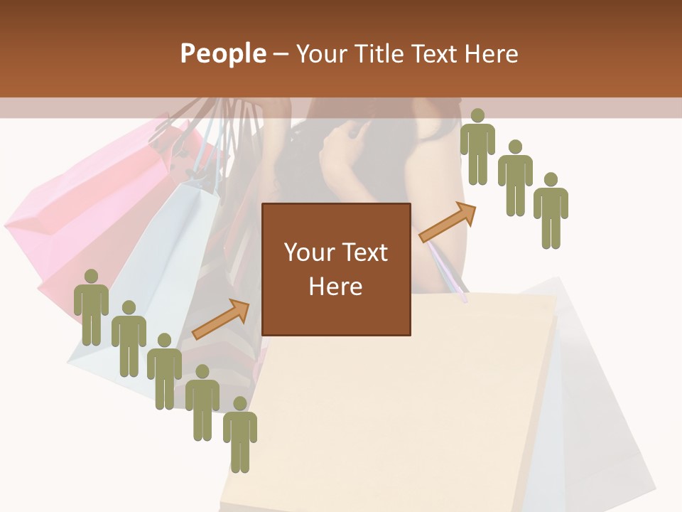 A Woman Holding Shopping Bags Powerpoint Template PowerPoint Template