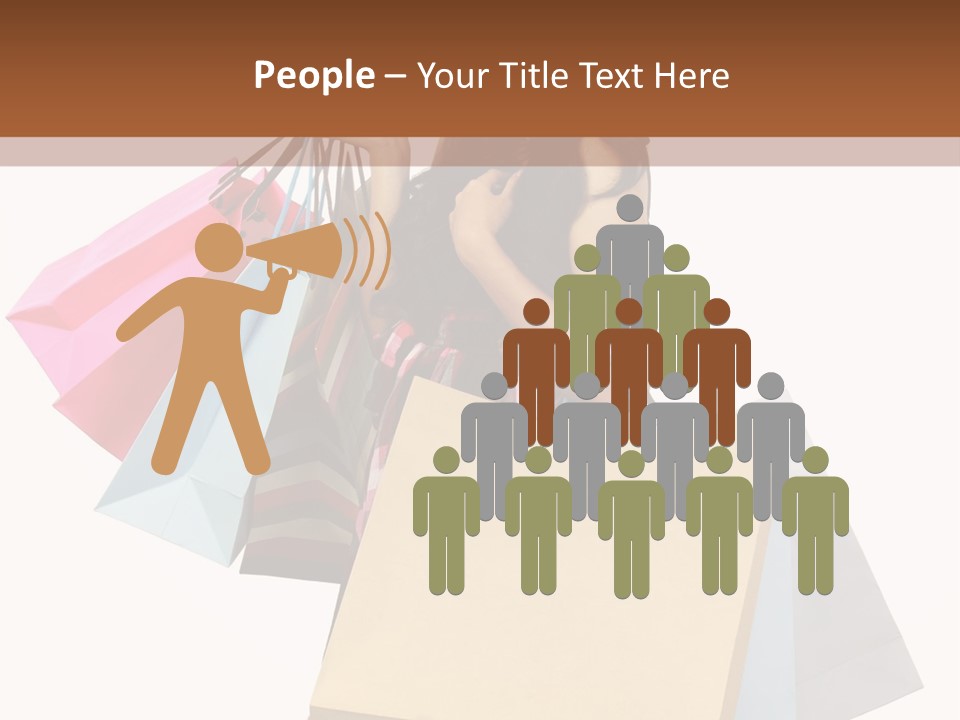 A Woman Holding Shopping Bags Powerpoint Template PowerPoint Template