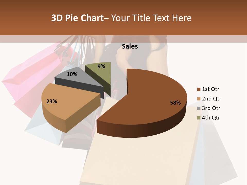 A Woman Holding Shopping Bags Powerpoint Template PowerPoint Template