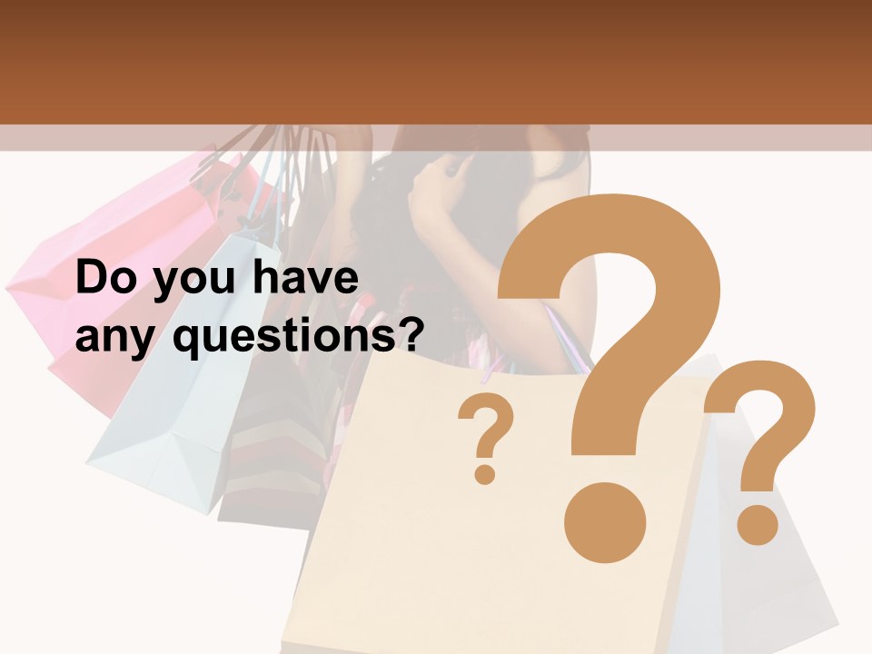 A Woman Holding Shopping Bags Powerpoint Template PowerPoint Template