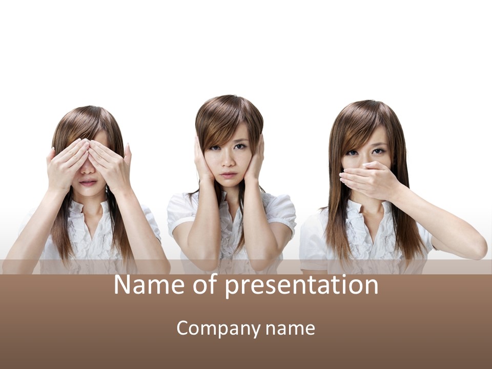 A Woman Covering Her Eyes With Her Hands PowerPoint Template