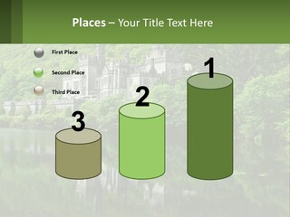 A Castle In The Middle Of A Lake Surrounded By Trees PowerPoint Template