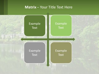 A Castle In The Middle Of A Lake Surrounded By Trees PowerPoint Template