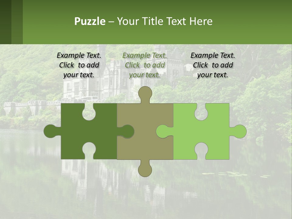 A Castle In The Middle Of A Lake Surrounded By Trees PowerPoint Template