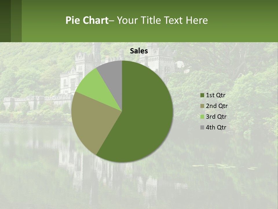 A Castle In The Middle Of A Lake Surrounded By Trees PowerPoint Template