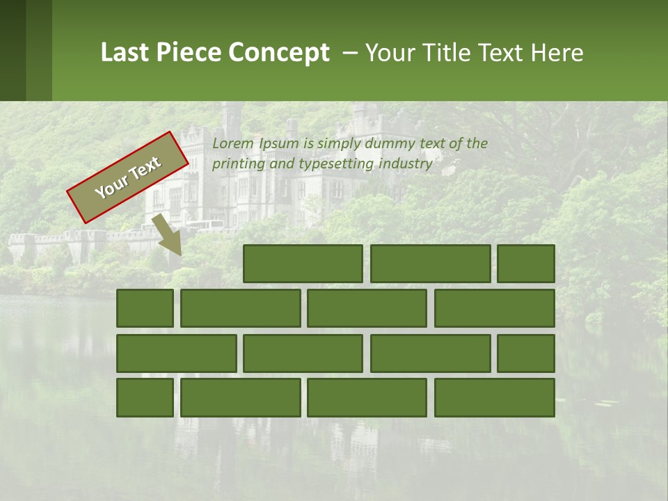 A Castle In The Middle Of A Lake Surrounded By Trees PowerPoint Template