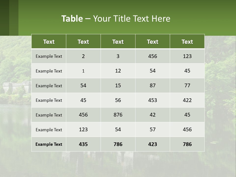 A Castle In The Middle Of A Lake Surrounded By Trees PowerPoint Template