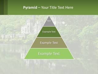 A Castle In The Middle Of A Lake Surrounded By Trees PowerPoint Template