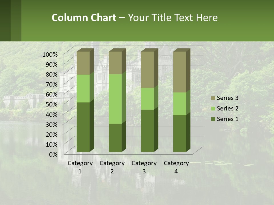 A Castle In The Middle Of A Lake Surrounded By Trees PowerPoint Template