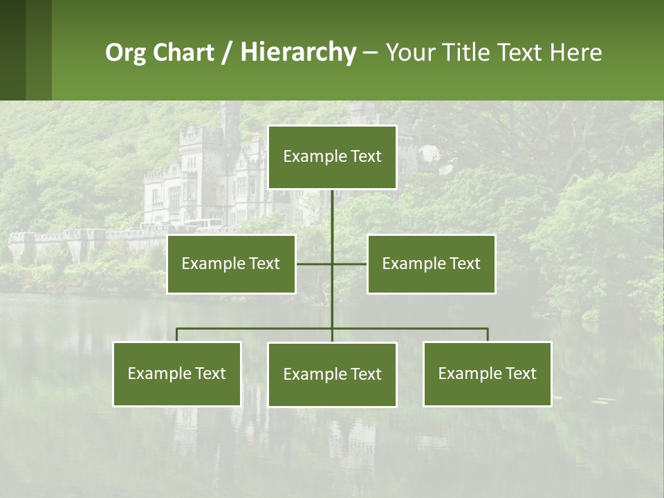 A Castle In The Middle Of A Lake Surrounded By Trees PowerPoint Template