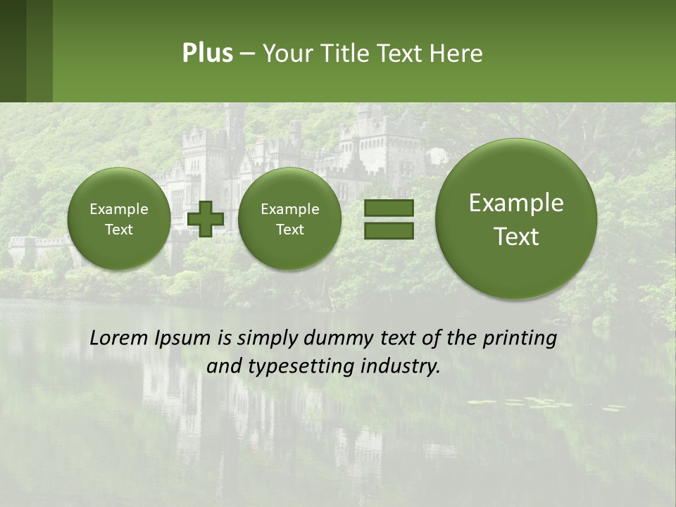 A Castle In The Middle Of A Lake Surrounded By Trees PowerPoint Template