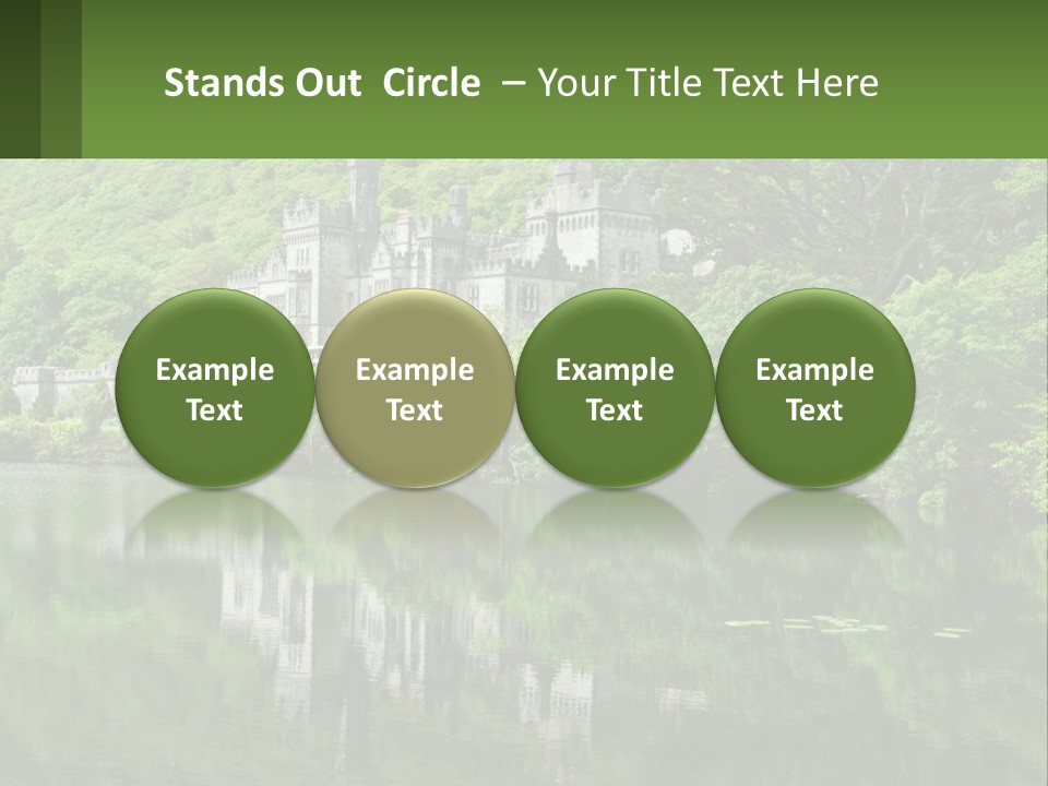 A Castle In The Middle Of A Lake Surrounded By Trees PowerPoint Template