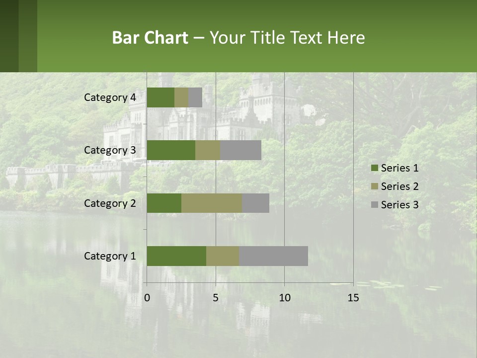 A Castle In The Middle Of A Lake Surrounded By Trees PowerPoint Template