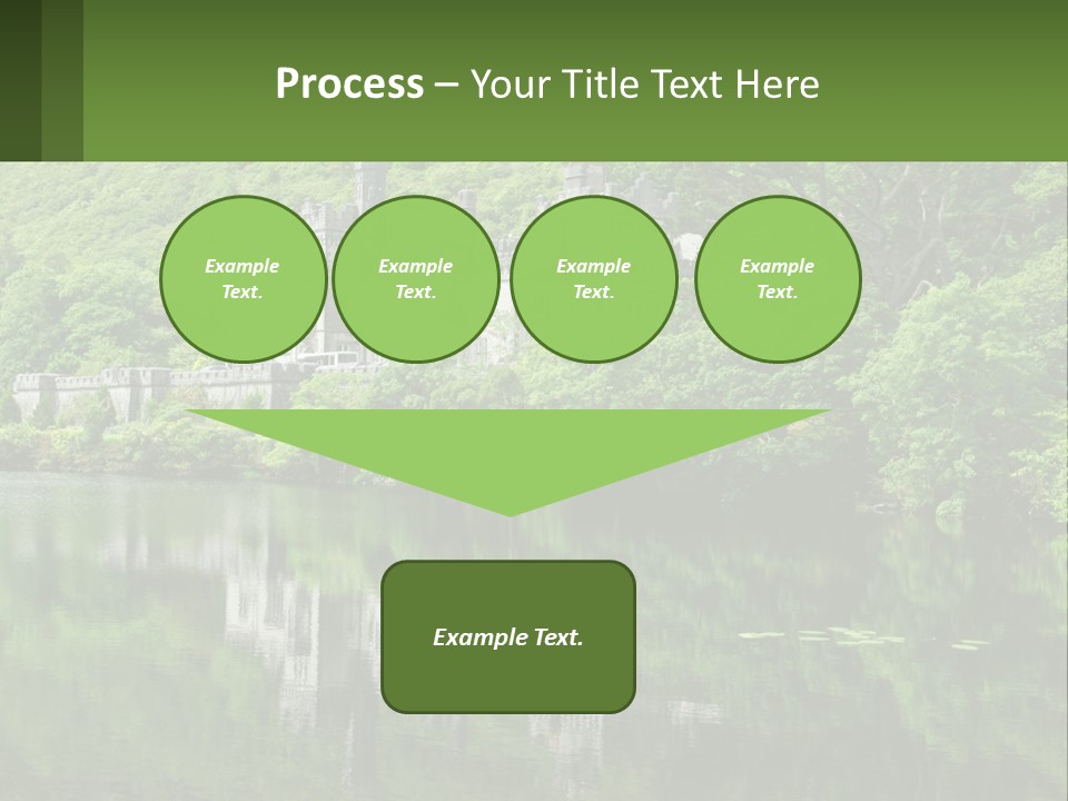 A Castle In The Middle Of A Lake Surrounded By Trees PowerPoint Template