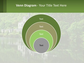 A Castle In The Middle Of A Lake Surrounded By Trees PowerPoint Template