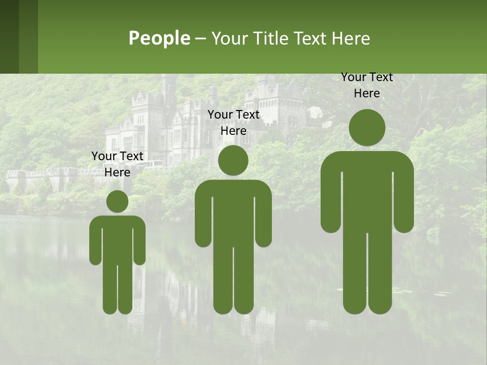 A Castle In The Middle Of A Lake Surrounded By Trees PowerPoint Template