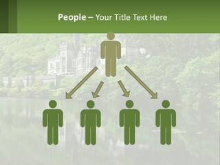 A Castle In The Middle Of A Lake Surrounded By Trees PowerPoint Template