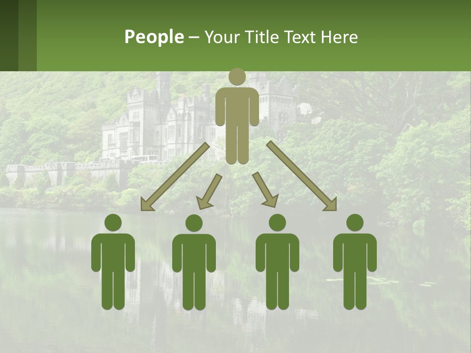 A Castle In The Middle Of A Lake Surrounded By Trees PowerPoint Template