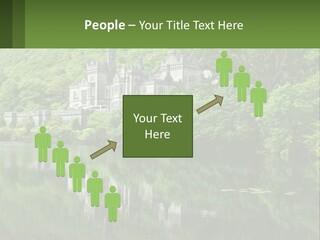 A Castle In The Middle Of A Lake Surrounded By Trees PowerPoint Template