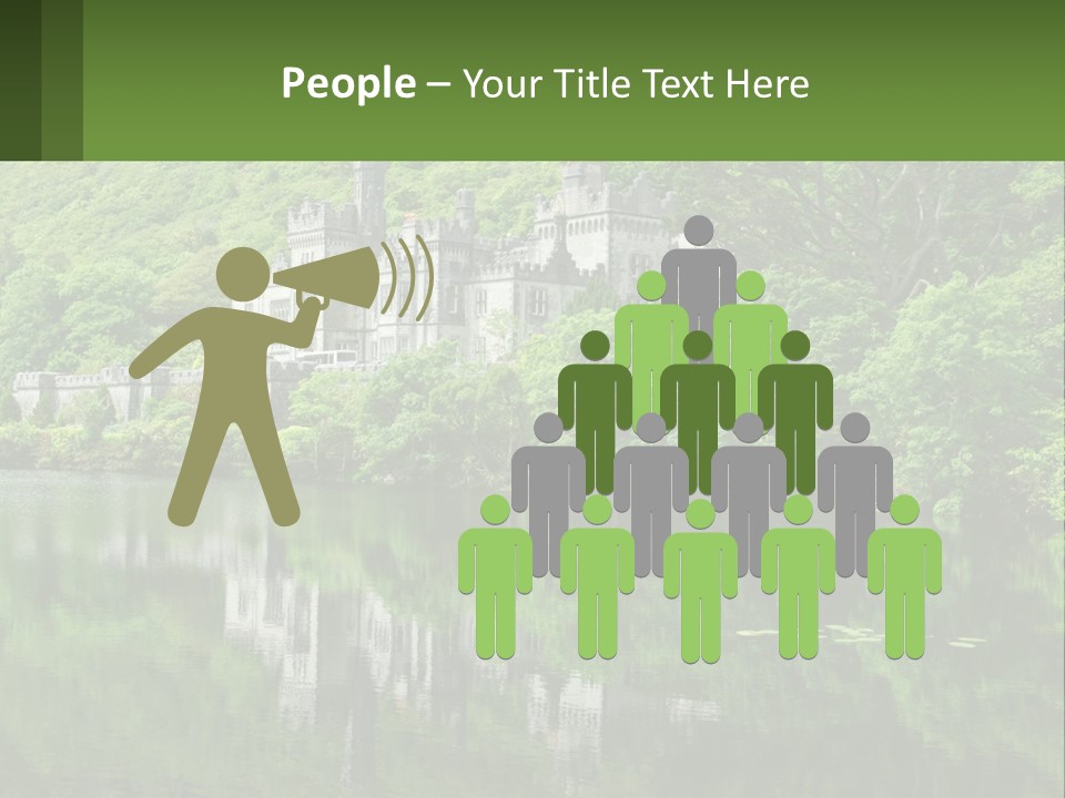 A Castle In The Middle Of A Lake Surrounded By Trees PowerPoint Template