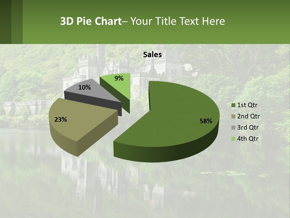 A Castle In The Middle Of A Lake Surrounded By Trees PowerPoint Template