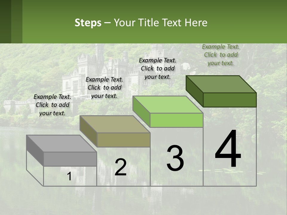 A Castle In The Middle Of A Lake Surrounded By Trees PowerPoint Template