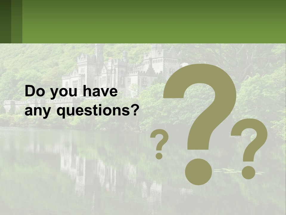 A Castle In The Middle Of A Lake Surrounded By Trees PowerPoint Template