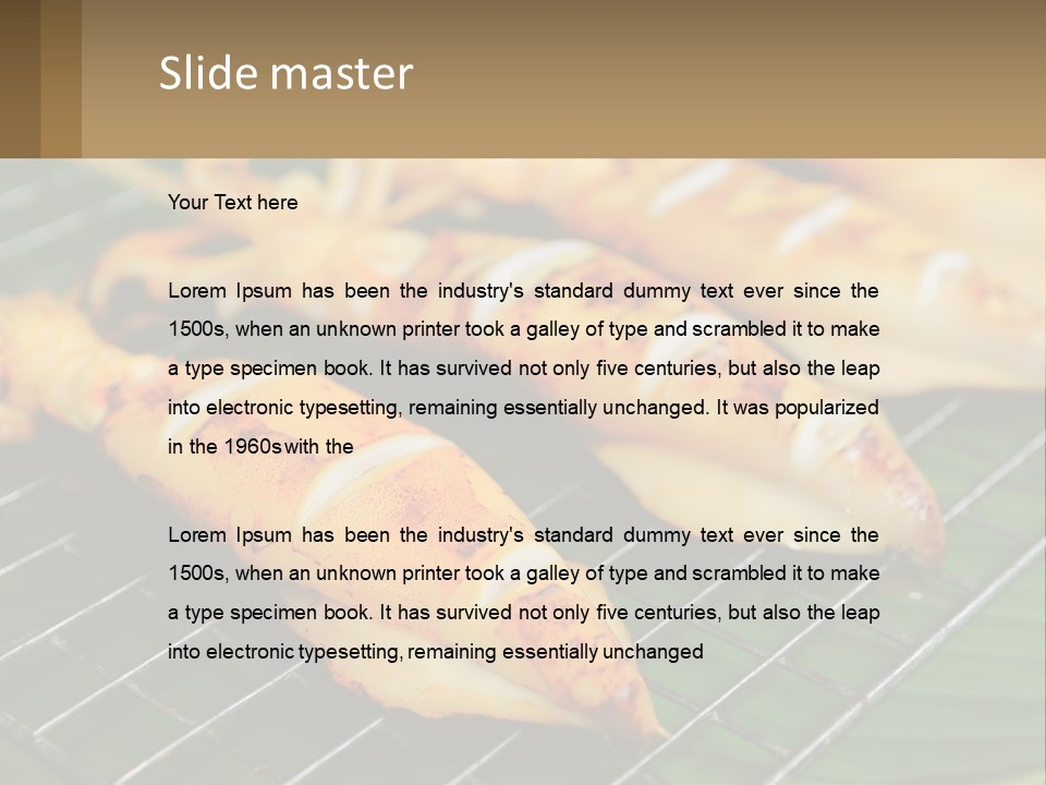 A Bunch Of Food That Is On A Grill PowerPoint Template