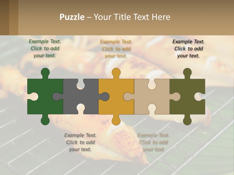 A Bunch Of Food That Is On A Grill PowerPoint Template