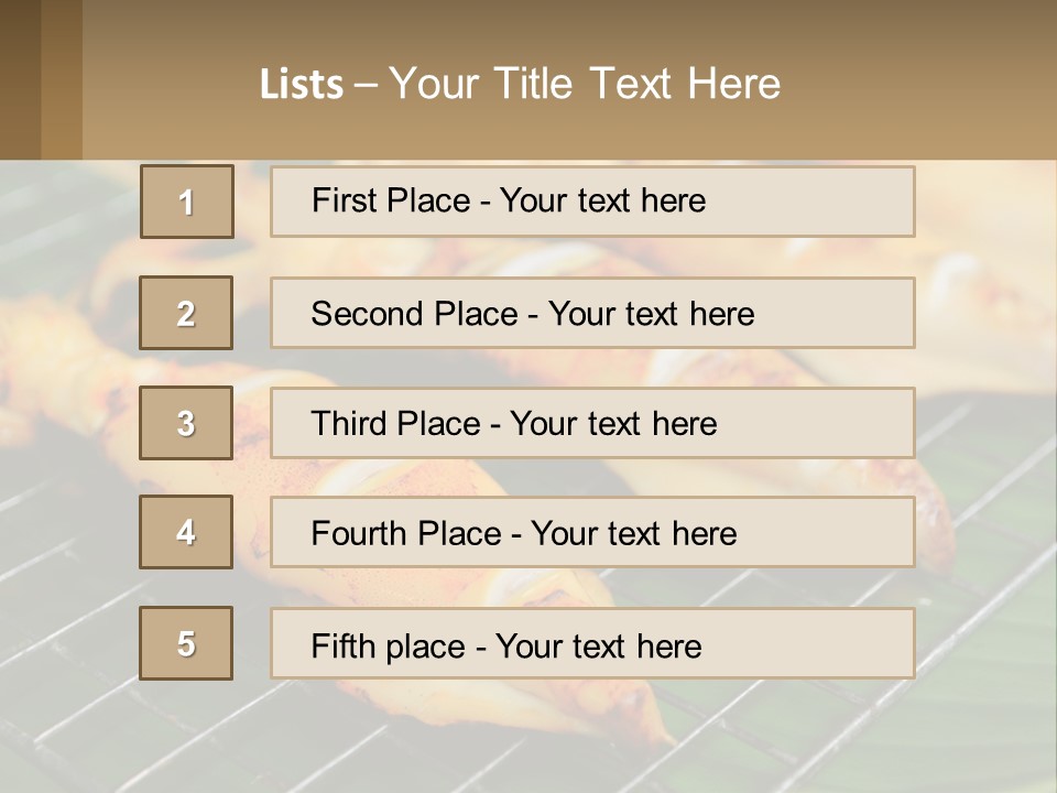 A Bunch Of Food That Is On A Grill PowerPoint Template