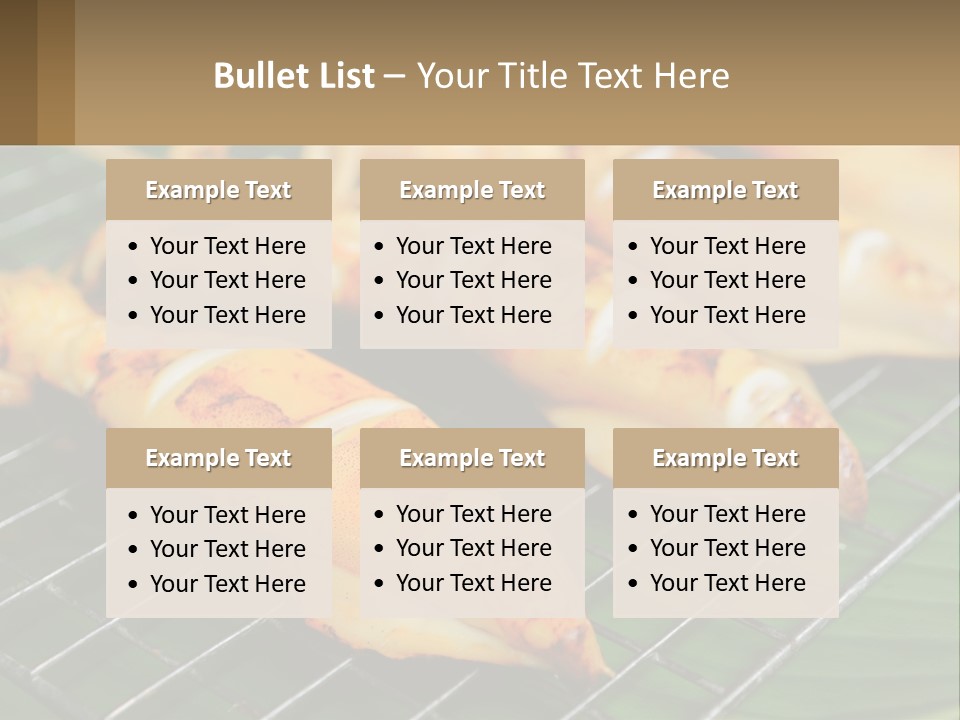 A Bunch Of Food That Is On A Grill PowerPoint Template