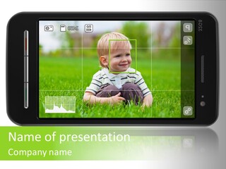 A Cell Phone With A Picture Of A Baby On It PowerPoint Template