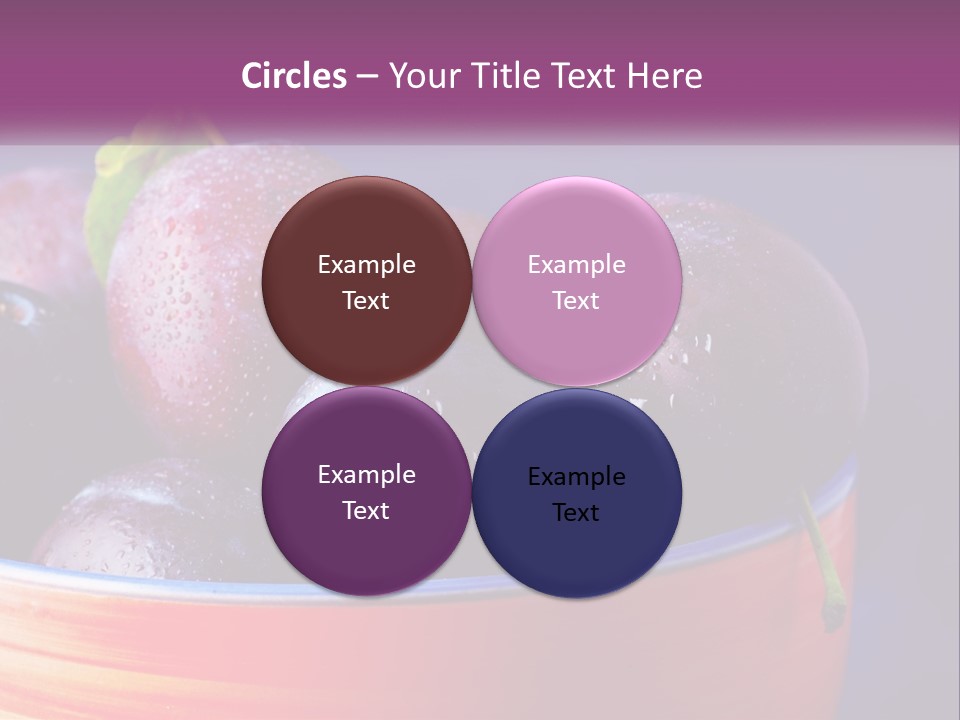 A Bowl Of Plums With Water Droplets On Them PowerPoint Template