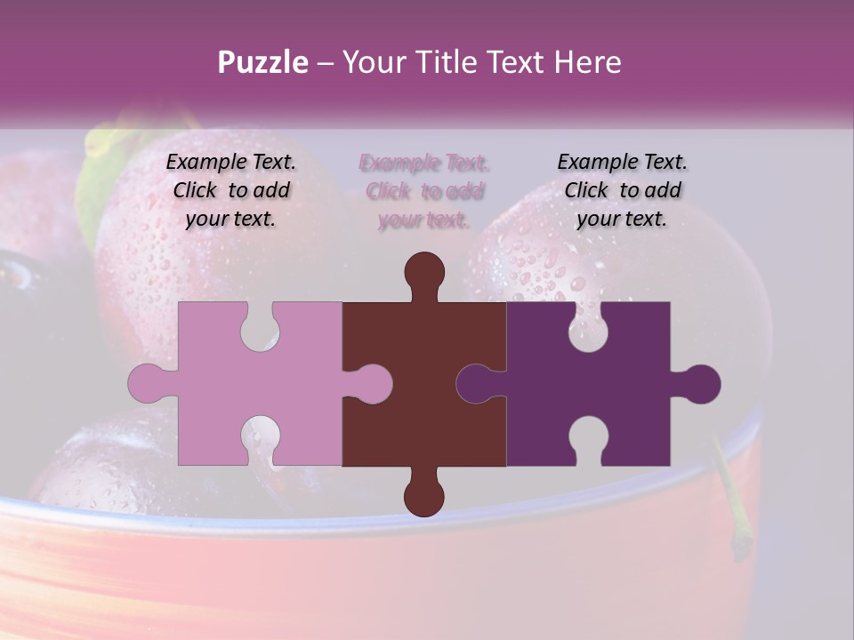 A Bowl Of Plums With Water Droplets On Them PowerPoint Template