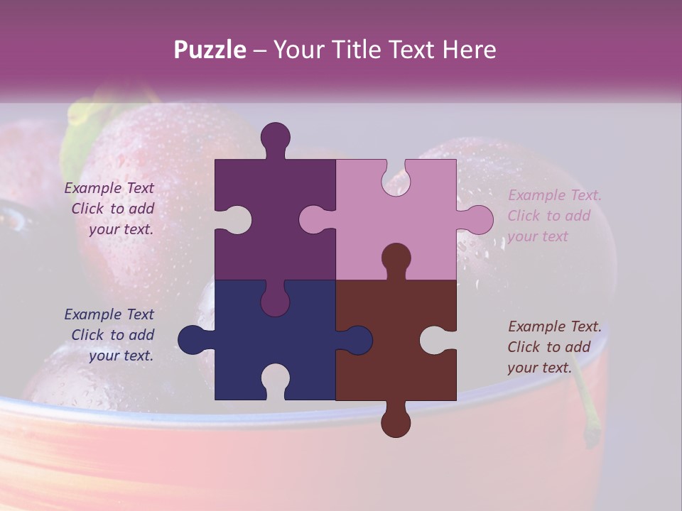 A Bowl Of Plums With Water Droplets On Them PowerPoint Template