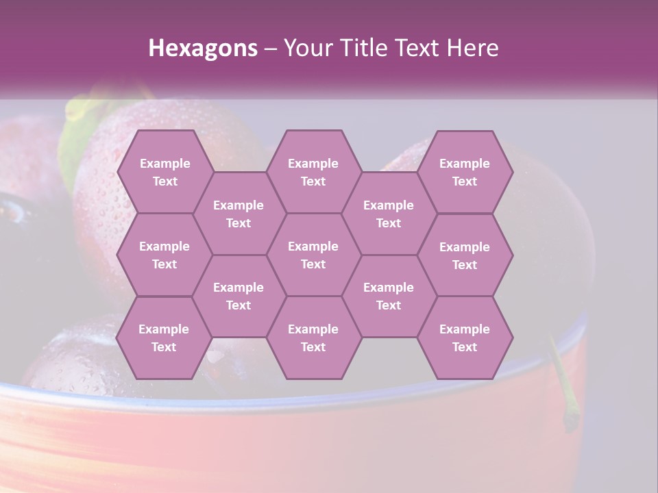 A Bowl Of Plums With Water Droplets On Them PowerPoint Template