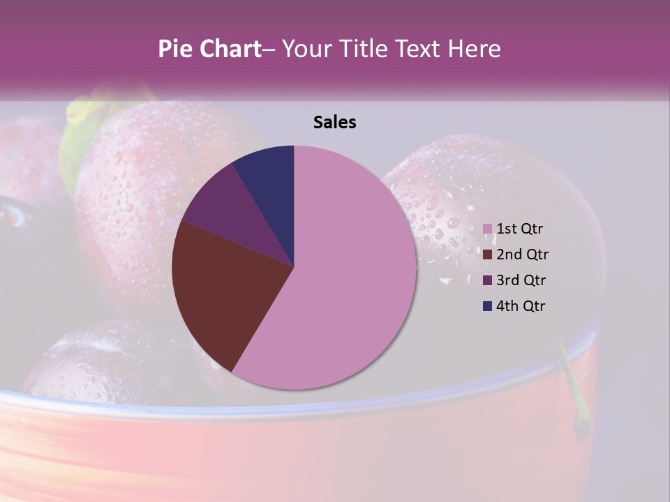 A Bowl Of Plums With Water Droplets On Them PowerPoint Template