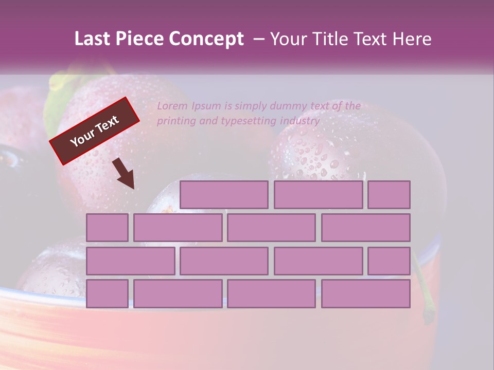 A Bowl Of Plums With Water Droplets On Them PowerPoint Template