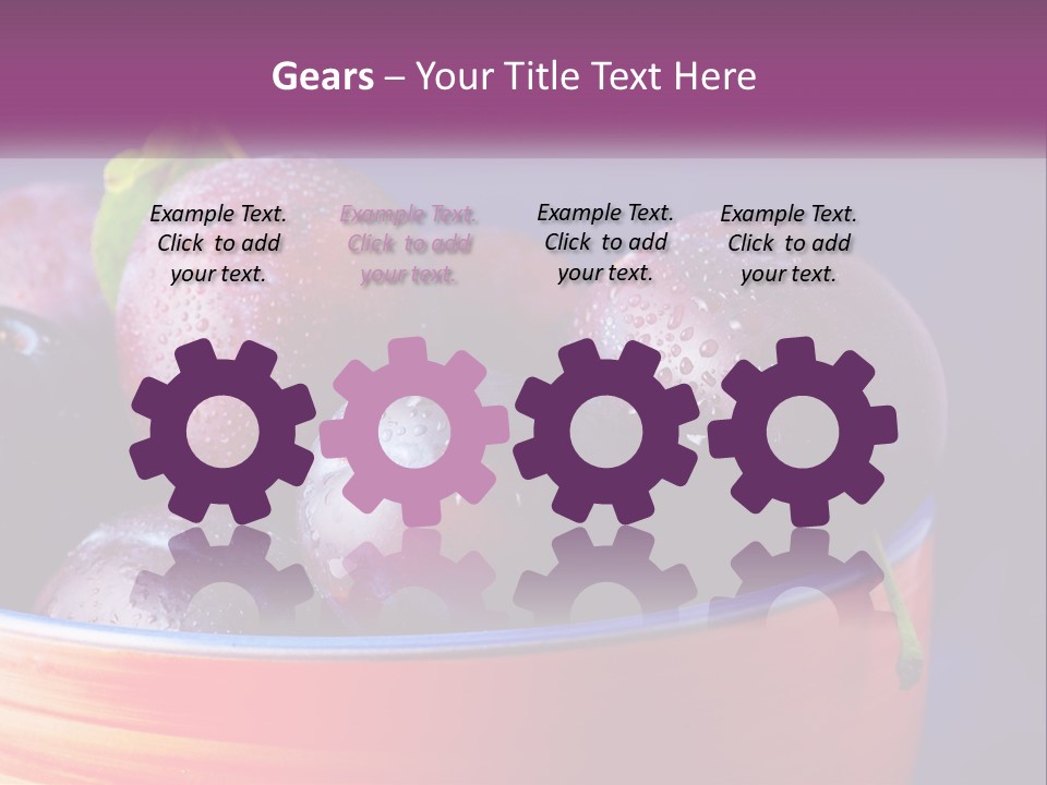 A Bowl Of Plums With Water Droplets On Them PowerPoint Template